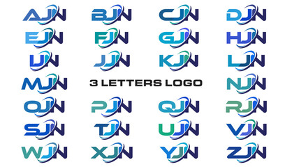 3 letters modern generic swoosh logo AJN, BJN, CJN, DJN, EJN, FJN, GJN, HJN, IJN, JJN, KJN, LJN, MJN, NJN, OJN, PJN, QJN, RJN, SJN, TJN, UJN, VJN, WJN, XJN, YJN, ZJN, 