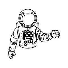 Astronaut cartoon icon. Spaceman cosmonaut pilot space and science theme. Isolated design. Vector illustration