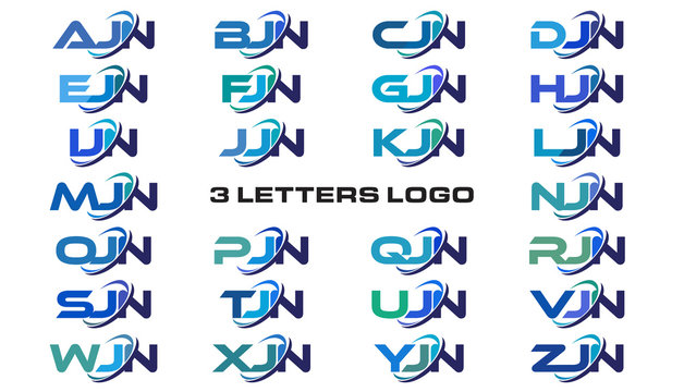 3 letters modern generic swoosh logo AJN, BJN, CJN, DJN, EJN, FJN, GJN, HJN, IJN, JJN, KJN, LJN, MJN, NJN, OJN, PJN, QJN, RJN, SJN, TJN, UJN, VJN, WJN, XJN, YJN, ZJN, 