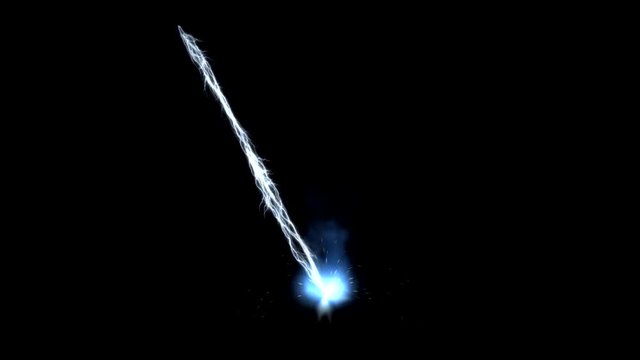 Laser Lightning Blue with Fire, Smoke and Sparkles Animation Overlay