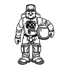 Astronaut cartoon icon. Spaceman cosmonaut pilot space and science theme. Isolated design. Vector illustration