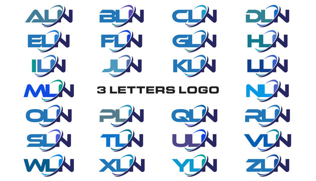 3 letters modern generic swoosh logo ALN, BLN, CLN, DLN, ELN, FLN, GLN, HLN, ILN, JLN, KLN, LLN, MLN, NLN, OLN, PLN, QLN, RLN, SLN, TLN, ULN, VLN, WLN, XLN, YLN, ZLN, 