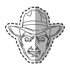 Cowboy cartoon icon. Man sheriff pop art and comic theme. Isolated design. Vector illustration