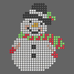 3D illustration diamond snowman on a grey background