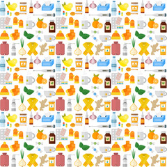 Flu influenza seamless pattern vector.