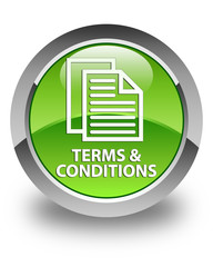 Terms and conditions (pages icon) glossy green round button