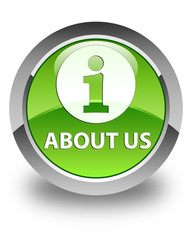 About us glossy green round button