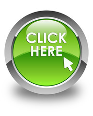 Click here glossy green round button