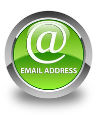 Email address glossy green round button