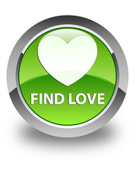 Find love glossy green round button