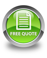Free quote (page icon) glossy green round button