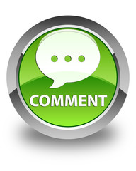 Comment (conversation icon) glossy green round button