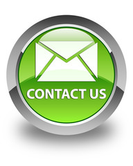 Contact us (email icon) glossy green round button