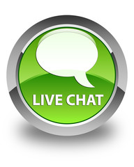 Live chat glossy green round button