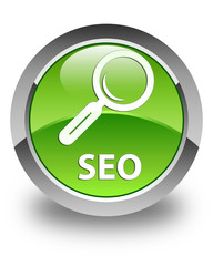 Seo glossy green round button