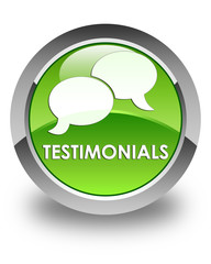 Testimonials (chat icon) glossy green round button
