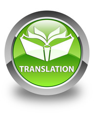 Translation glossy green round button