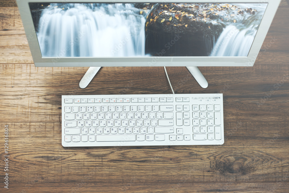 Poster computer and keyboard