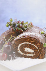 Christmas Yule Log Cake.