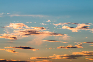 colorful dramatic sky with cloud at sunset