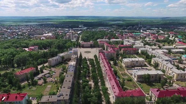 Oktyabrsky city, aerial view. Bashkortostan