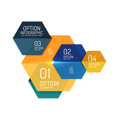 Hexagone infographic diagram templates