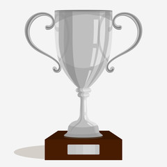 Silver trophy cup. vector