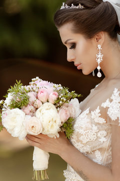 Beautiful Arabian Bride At Wedding Day