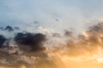 colorful dramatic sky with cloud at sunset