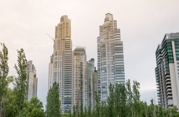 Fototapeta na wymiar Skyscrapers in Puerto Madero neighborhood, Buenos Aires,