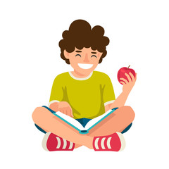 Boy reading a book