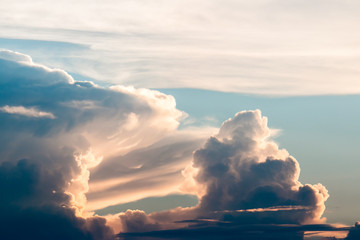 Fototapeta premium colorful dramatic sky with cloud at sunset