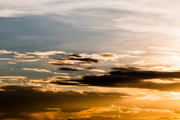 colorful dramatic sky with cloud at sunset