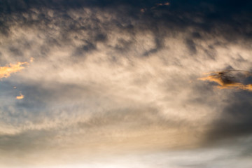 colorful dramatic sky with cloud at sunset