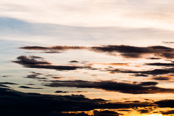 colorful dramatic sky with cloud at sunset