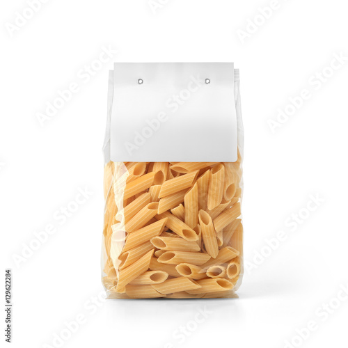 Download "Transparent plastic pasta bag with paper label isolated ... Yellowimages Mockups