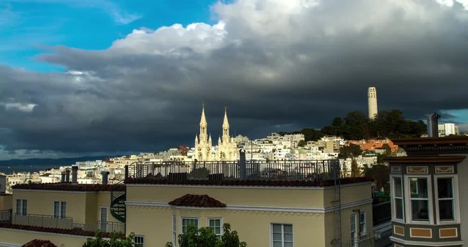 Iconic San Francisco Landmarks Composition. Five 4-second time lapse footage of famous San Francisco views.