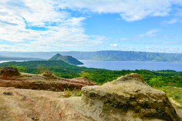 Fototapeta na wymiar Scenic view of Taal Volcano, Philippines, the smallest volcano in the world