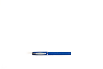 Blue pen Isolated on white, template ready for your design