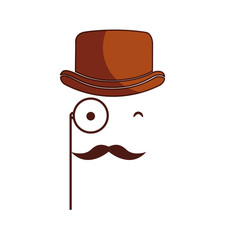 hipster style hat accessory isolated icon vector illustration design