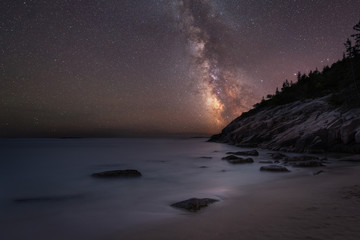 Sand Beach under the milky way 