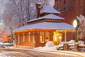 Snow Fall at the Old Railroad Station