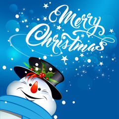 Merry Christmas and New Year Snowman