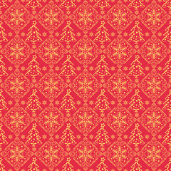 Christmas. Template gift wrap red christmas pattern