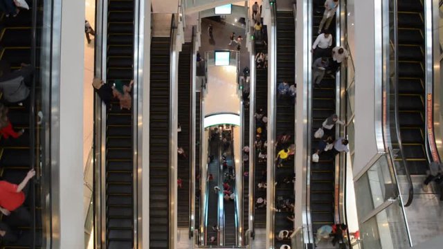 NU Sentral Mall, KL Sentral, Kuala Lumpur, circa November 2016.
View of the Mall multi storey escalator system