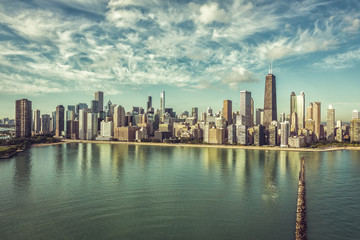 Obraz premium Chicago Skyline Aerial Skyscrapers