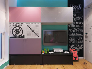 3d render of interior design children's room