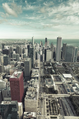 Chicago Downtown Skyline with Park and Michigan Avenue