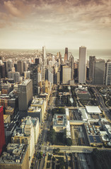 Chicago Downtown Skyline with Park and Michigan Avenue