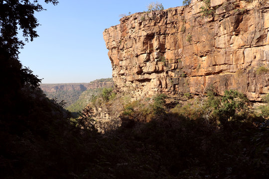 Gapernath cave temple and tourist-cum-religious spot in Kota, India. An adventurous staircase leading down to the place is known for an ancient cave temple of Shiva and a waterfall.